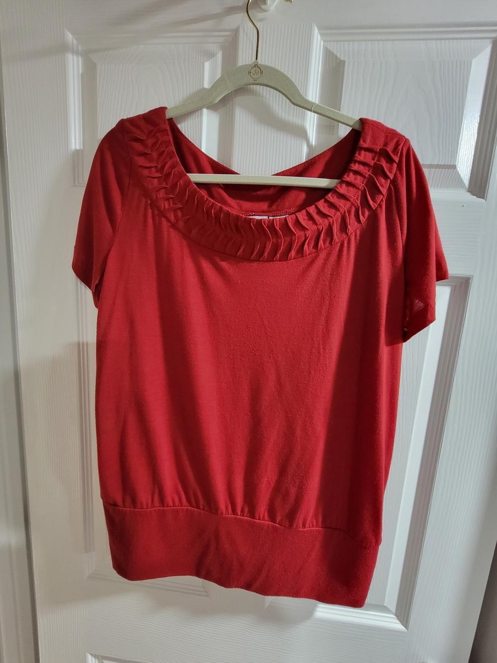 Jaclyn Smith's Red short sleeve blouse- size xxl